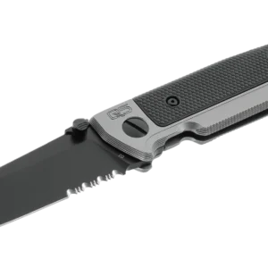 COUTEAU PLIANT WALTHER Q5 STEEL FRAME - BLACK SERRATED
