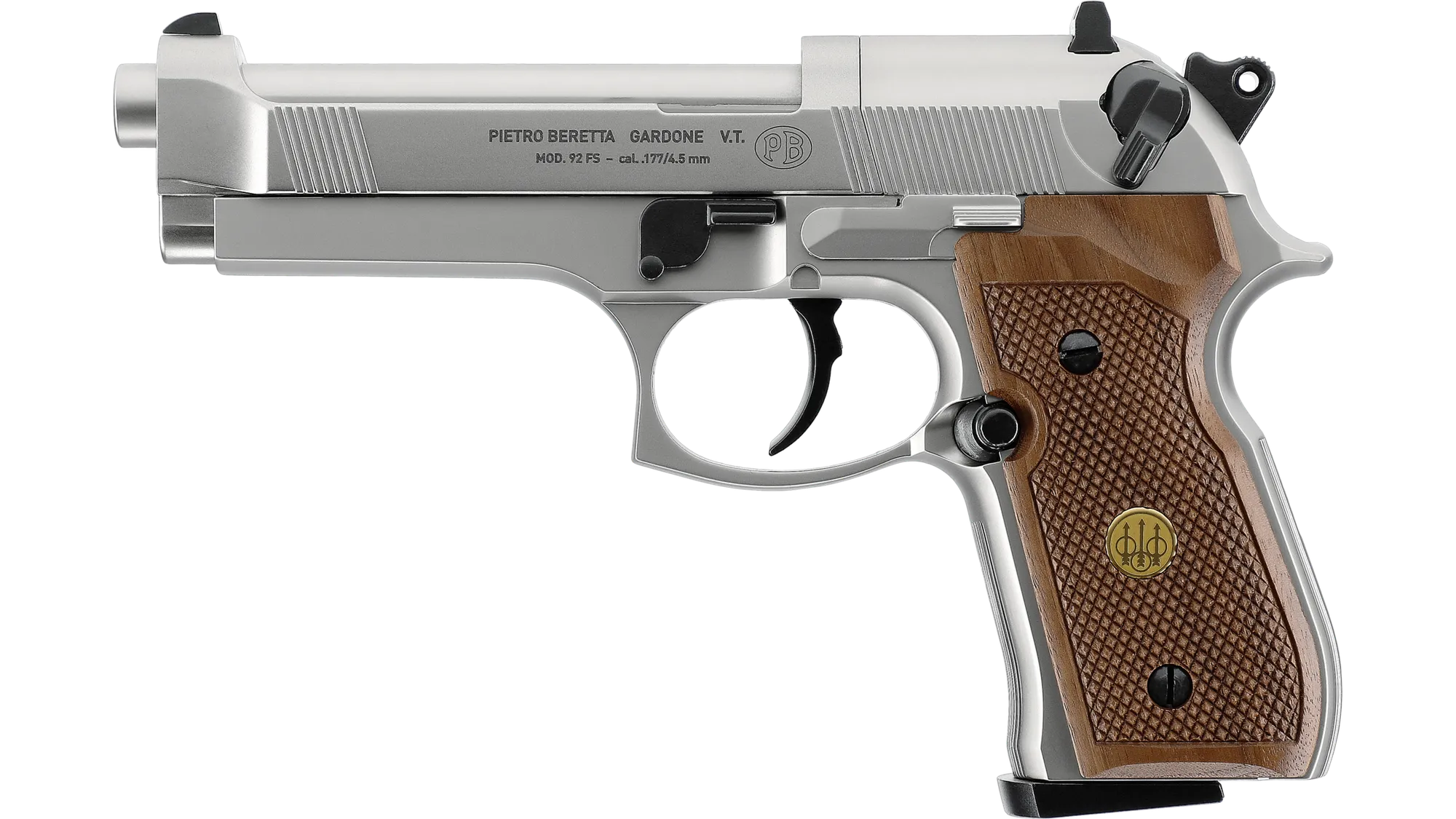 PIST BERETTA M 92 FS CO2 CAL 4.5 MM - NICKEL/BOIS